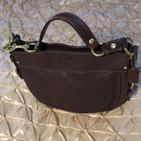 Coach Handbags - Coach F12671 Brown Leather Shoulder Bag Satchel